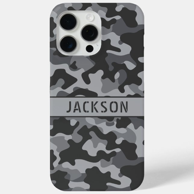 Graue Tarnung Personalisiert Case-Mate iPhone Hülle (Rückseite)