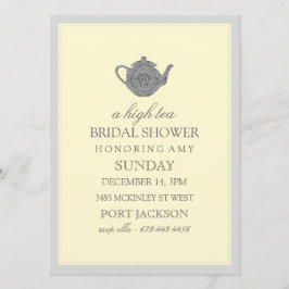 Graue Tea Bridal Dusche Einladung