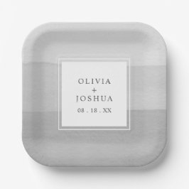 Graue Teller für Hochzeitspapier