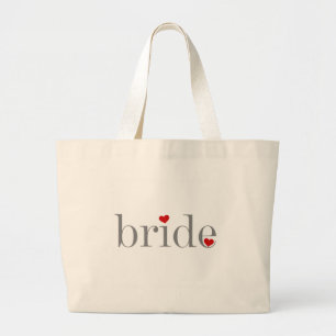 Graue Text-Braut Jumbo Stoffbeutel