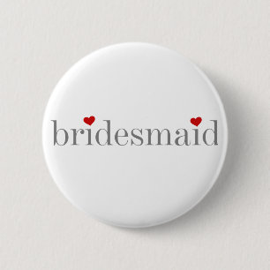 Graue Text-Brautjungfer Button