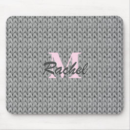 Graue Textur-Maus-Pad mit Monogramm Mousepad