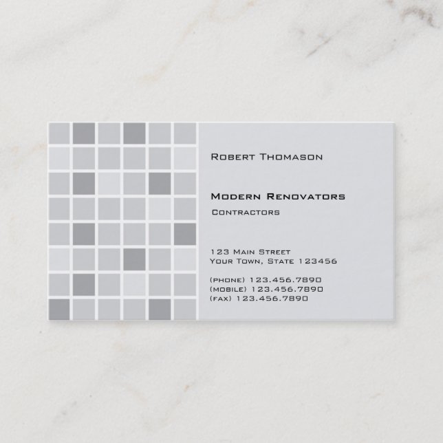 Graue Tile-Visitenkarte Visitenkarte (Vorderseite)