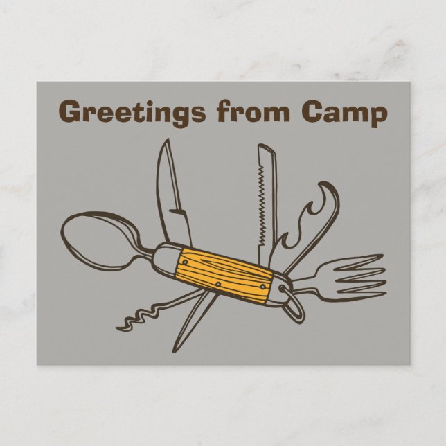 Graue Toolgrössen von Camp Postcard Postkarte (Vorderseite)