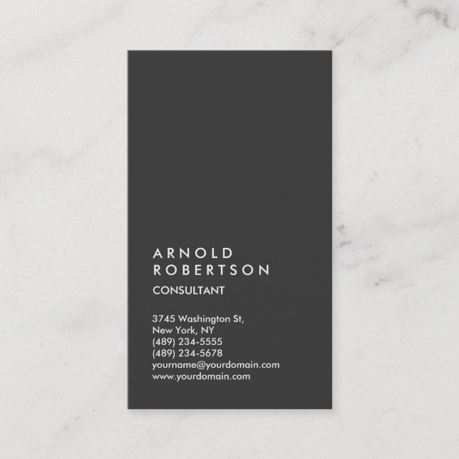 Graue, trendige Unternehmenskarte Visitenkarte (Vorderseite)