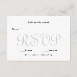 Graue Typo-UAWG-Antwortkarte RSVP Karte