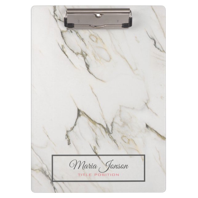 Graue und beige Marmor Klemmbrett (Vorderseite)