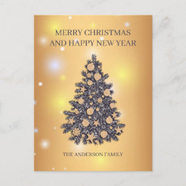 Graue und beige Weihnachtsbaume Feiertagspostkarte