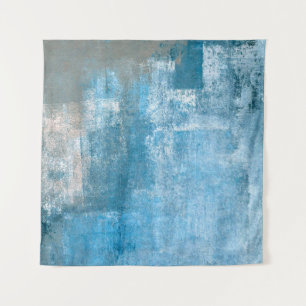 Graue und blaue abstrakte Kunstmalereilabstrakt, m Wandteppich