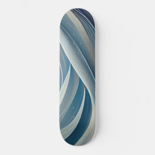 Graue und blaue Fließlinien Skateboard