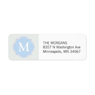 Graue und blaue moderne Zickzack Monogramm