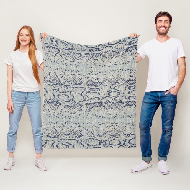 Graue und blaue Schlange Hautfarbe Fleecedecke (Beispiel)