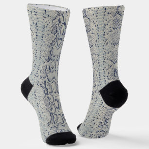 Graue und blaue Schlange Hautfarbe Socken