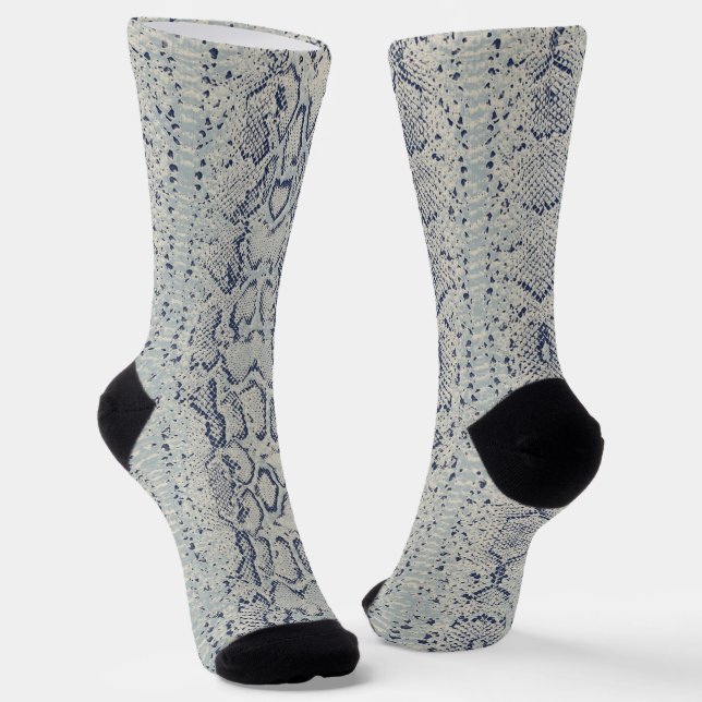 Graue und blaue Schlange Hautfarbe Socken (Gewinkelt)