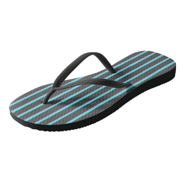 Graue und blaue Streifen Flip Flops (Schrägansicht)