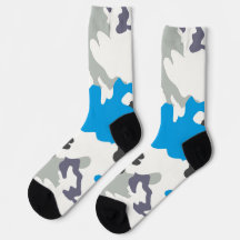 Graue und blaue Tarnmuster-Socken