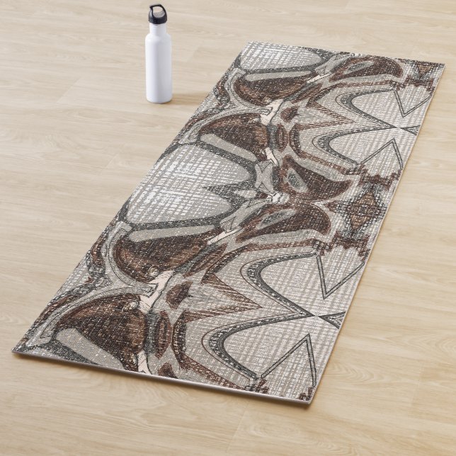 Graue und braune Abstrakte Kunst Yogamatte (Beispiel)