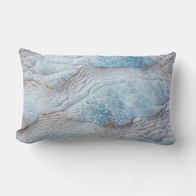 Graue und braune dicke Tierhaut Lendenkissen (Vorderseite)