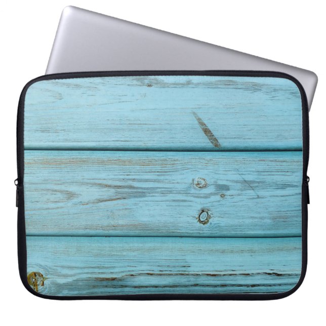 Graue und braune Holzplatte Laptopschutzhülle (Vorderseite)