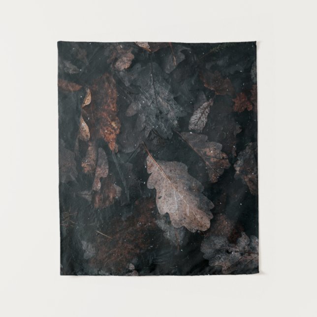 Graue und braune verwitterte Blätter Wandteppich (Vorderseite)