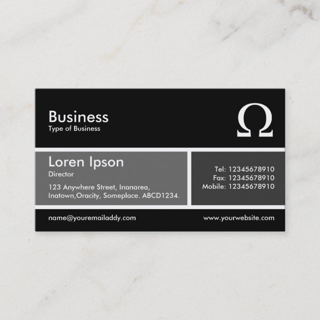 Graue und dunkelgraue Band v2 Visitenkarte (Vorderseite)