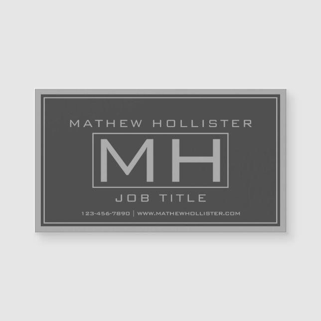 Graue und dunkelgraue Beruflich Magnetkarte (Vorderseite)