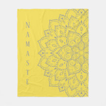 Graue und gelbe Mandala Fleece Blanket