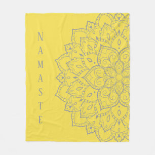 Graue und gelbe Mandala Fleece Blanket