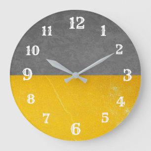 Graue und gelbe moderne Uhr