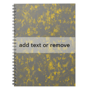 Graue und gelbe Paint Splashes Notizblock