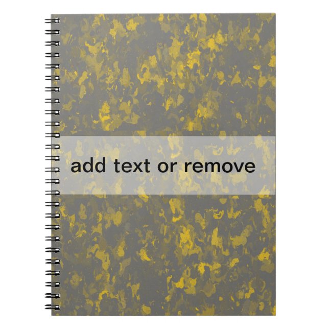 Graue und gelbe Paint Splashes Notizblock (Vorderseite)