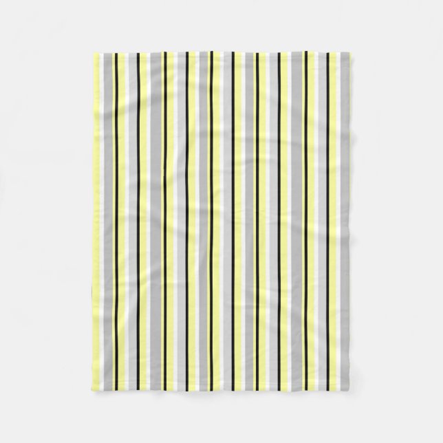 Graue und gelbe Streifen Fleecedecke (Vorderseite)