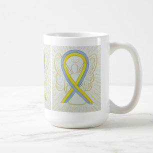 Graue und gelbe Tasse