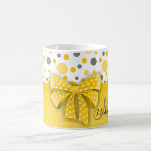 Graue und gelbe Tupfen, sonniges gelbes Band Kaffeetasse