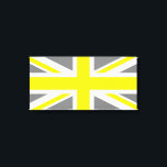 Graue und gelbe Unijacke Leinwanddruck<br><div class="desc">Graues und gelbes Muster basierend auf der Union Jack.</div>