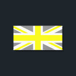 Graue und gelbe Unijacke Leinwanddruck<br><div class="desc">Graues und gelbes Muster basierend auf der Union Jack.</div>