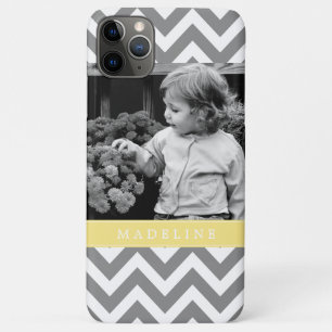 Graue und gelbe Zickzack-personalisiertes Foto Case-Mate iPhone Hülle