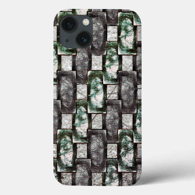 Graue und gepunktete rechteckige Stücke Case-Mate iPhone Hülle (Rückseite)
