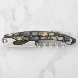 Graue und goldene Färbung, rechteckige Schnitzerei Kellnermesser