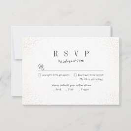 Graue und goldene Glitzer Ausgeklügelte Monogramm- RSVP Karte