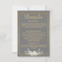 Graue und goldene Hochzeitskarte
