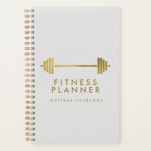 Graue und goldene Personalisierte Fitness Planer