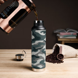 Graue und grüne Camouflage, mit Kupfer zugesetzt Trinkflasche