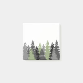 Graue und grüne Evergreen Trees Elegant und rustik Post-it Klebezettel