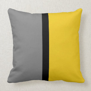 Graue und Jonquil-Solid-Farbuntergrund Kissen