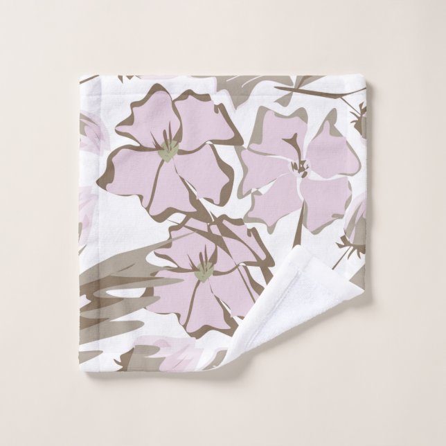 Graue und lila Blume. Waschlappen (Waschlappen)