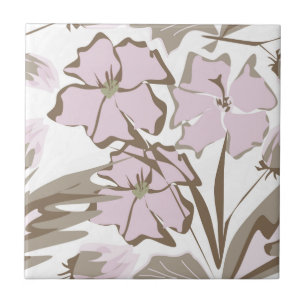 Graue und lila Blumen. Fliese
