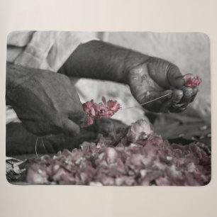 Graue und rosa Blume in den Händen Sherpadecke