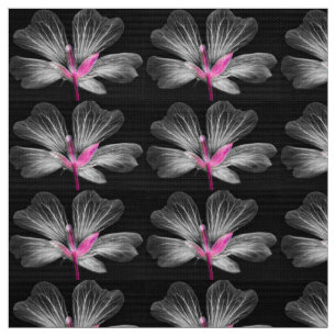 Graue und rosa Blume Stoff