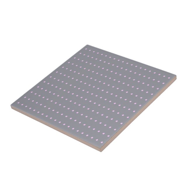 Graue und rosa Polka Dots Tile Fliese (Seite)